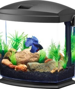 Aqueon BettaBow with Quick Clean Technology Aquarium Kit, Black 1 Gall