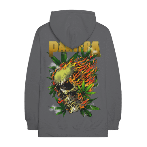 Cannabis Skull Charcoal Hoodie – Image 3